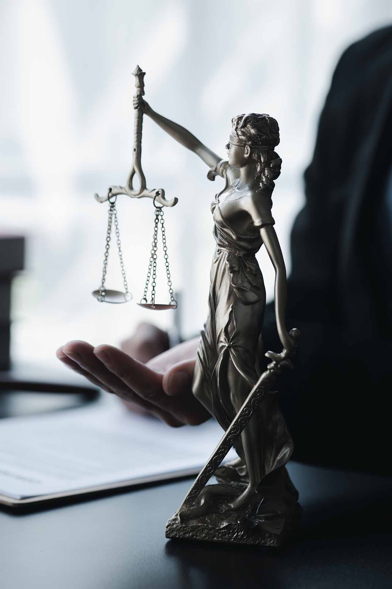 Law Firm 2 Lady Justice Statue Symbolising Fairness And Justice In A Melbourne Law Office
